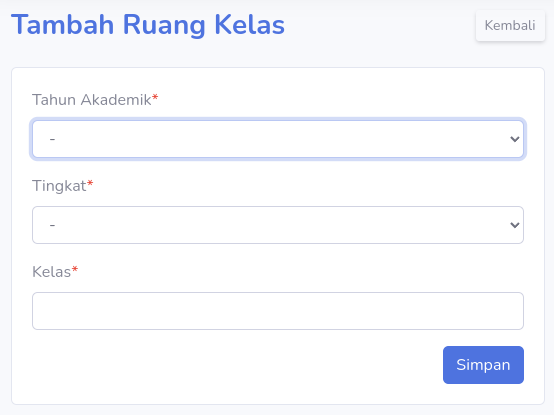 Menu Ruang Kelas